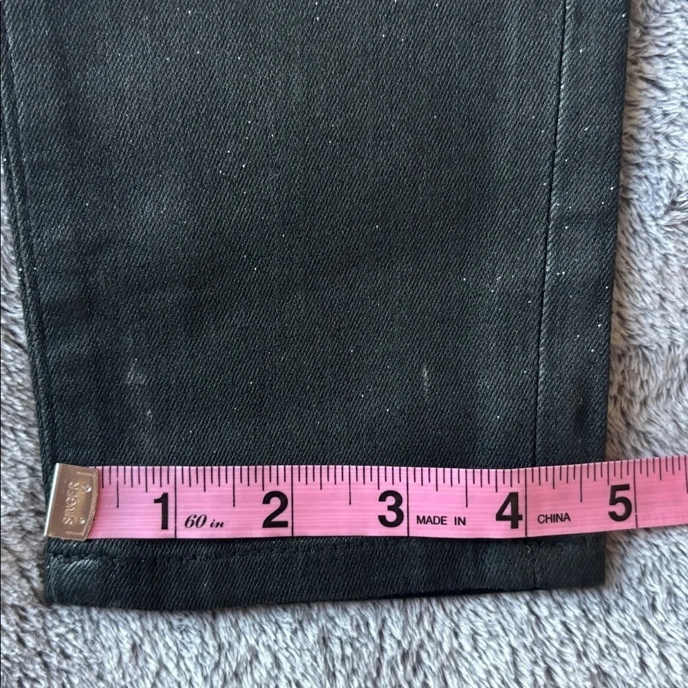 AG The Farrah High Rise Ankle Skinny Leather Panel Denim Pants in Green Sz25 NWT